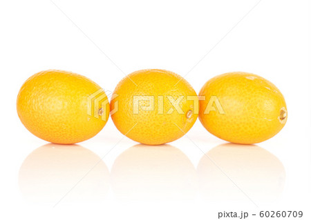 Tasty orange kumquat isolated on white 60260709