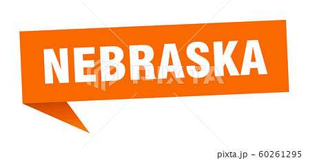 Nebraska sticker. Orange Nebraska signpost pointer Nebraska sticker. Orange Nebraska signpost pointer 60261295