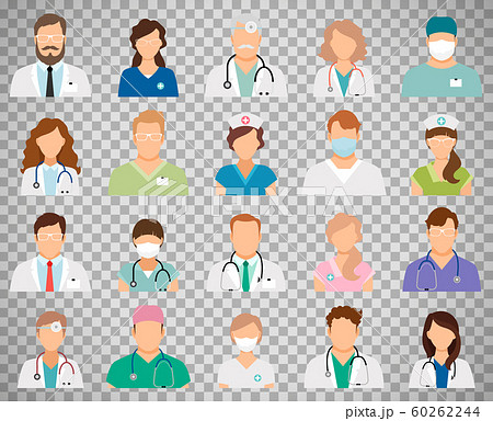 Doctor avatars on transparent background Doctor avatars on transparent background 60262244