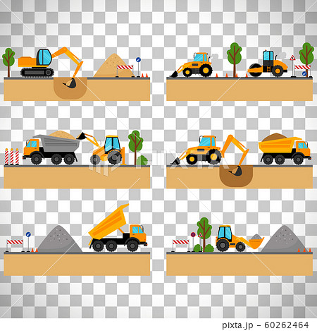 Building site machinery on transparent background 60262464