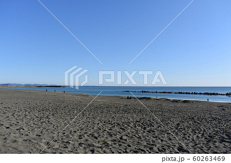 秋の湘南ひらつかビーチパーク の写真素材