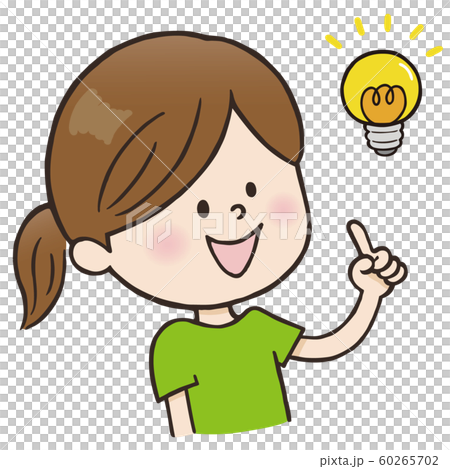 表情＿ひらめく（女性） 60265702