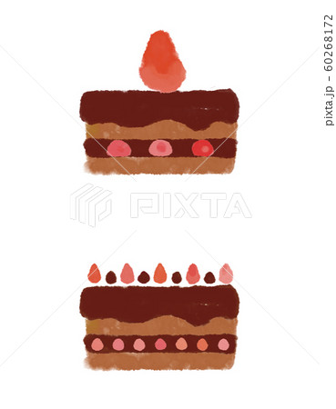 チョコケーキセットのイラスト素材