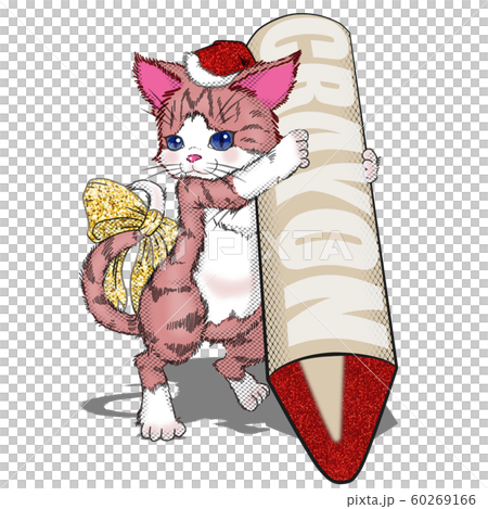 Crayon Cat_Santa 60269166