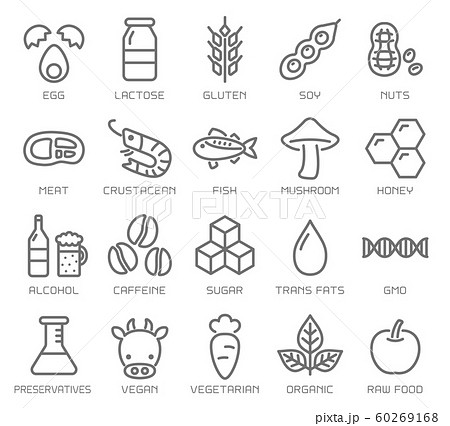 食品 アレルギー 表示用アイコンセット 食品 アレルギー 表示用アイコンセット 60269168