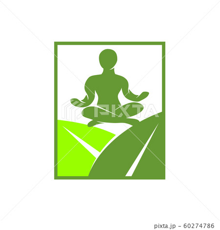 Yoga Leaf Square logo design meditation 60274786