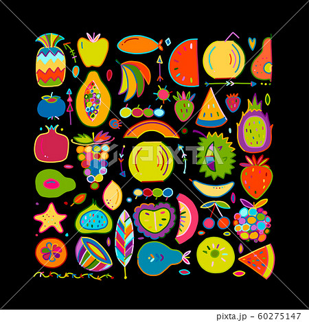 Fruits collection, creative background for your design 60275147