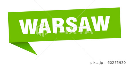 Warsaw sticker. Green Warsaw signpost pointer sign Warsaw sticker. Green Warsaw signpost pointer sign 60275920