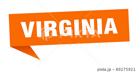 Virginia sticker. Orange Virginia signpost pointer Virginia sticker. Orange Virginia signpost pointer 60275921