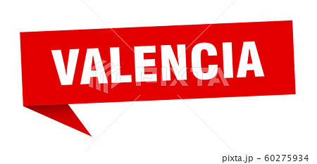 Valencia sticker. Red Valencia signpost pointer Valencia sticker. Red Valencia signpost pointer 60275934
