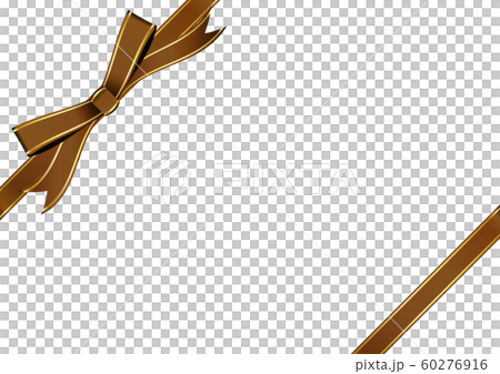 Satin Style Ribbon With Gold Line Brown Stock Illustration