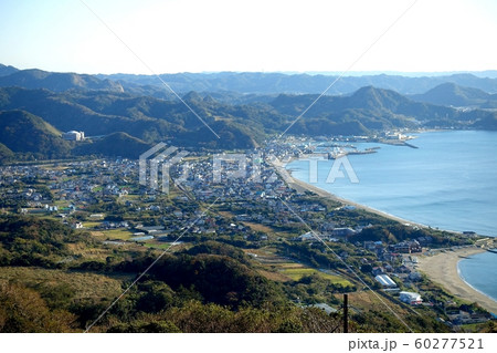 千葉県鋸南町保田　町並み　俯瞰ロング　hota kyonan-machi chiba Japan 60277521