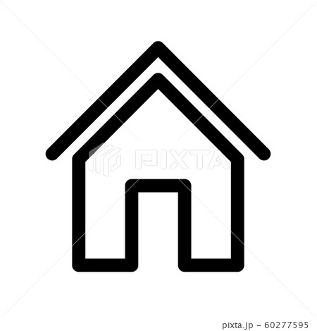 Home sign. Symbol of house. Outline modern design element. Simple black flat vector icon with rounded corners 60277595