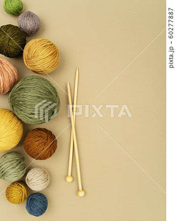 Woolen balls of yarn. Woolen balls of yarn. 60277887