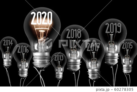 Light Bulbs with New Year 2020 60278305