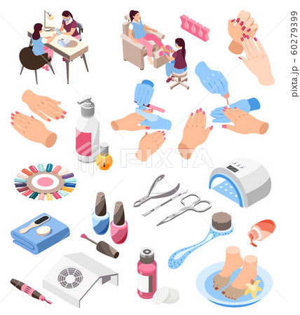 Manicure Isometric Icons Set 60279399