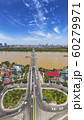 Panorama Aerial Drone Shot of Chuong Duong Bridge, Ha Noi, Viet Nam 60279971