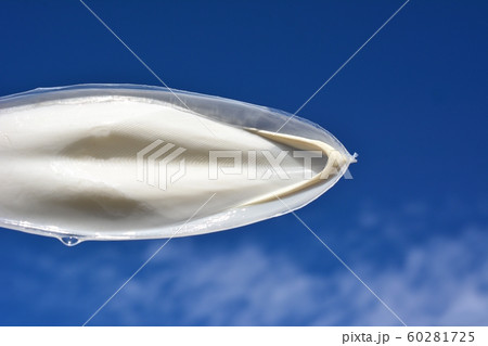 コウイカの甲、青空、光、水、雫、素材 60281725