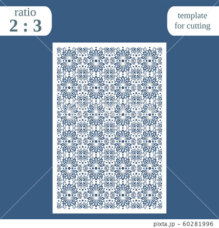 Laser cut wedding card template, paper openwork 60281996