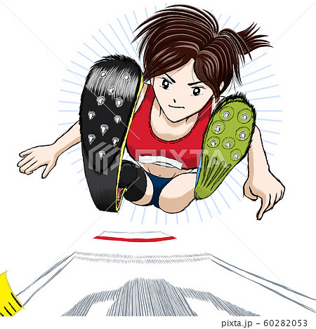 パラアスリート陸上幅跳び11 影有 背景1無 背景2放射 砂場無 ピアス無 60282053