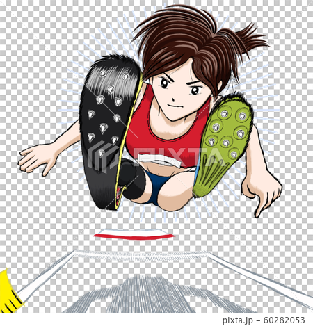 パラアスリート陸上幅跳び11 影有 背景1無 背景2放射 砂場無 ピアス無 60282053