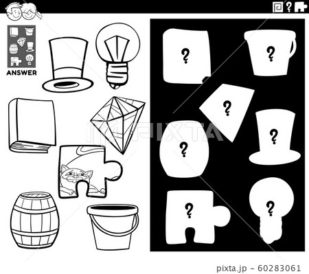 matching shapes game with objects color book matching shapes game with objects color book 60283061