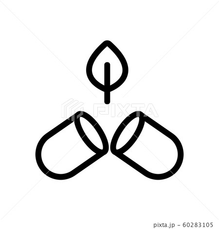 tablet with herbs icon vector. Isolated contour symbol illustration tablet with herbs icon vector. Isolated contour symbol illustration 60283105