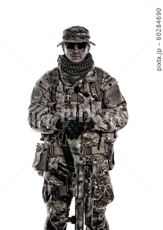 Army special forces soldier isolated studio shoot 60284690