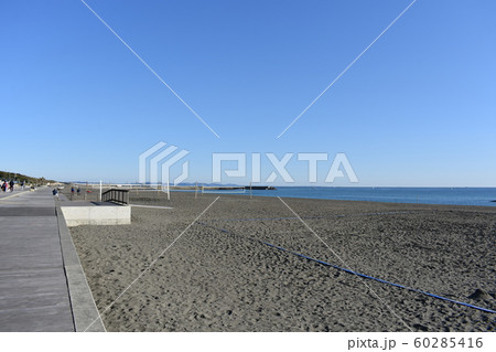 秋の湘南ひらつかビーチパーク の写真素材