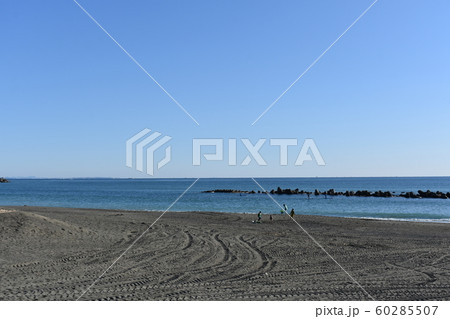 秋の湘南ひらつかビーチパーク の写真素材
