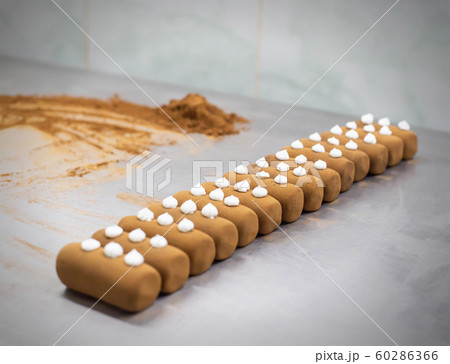 Potato cake with cocoa and chocolate, sweet and traditional dessert 60286366