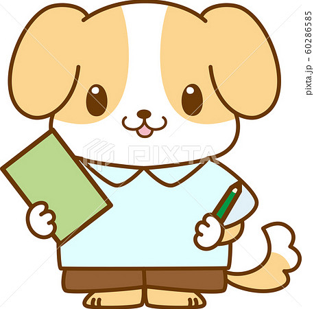 犬 キャラクター 勉強 鉛筆 ボード 書く 可愛い ビーグル 服 立つ 動物