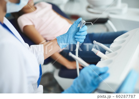 Close up of a modern equipment used by a stomatologist 60287787