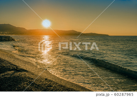 Sunset over the beach. Nice, France, Europe 60287965