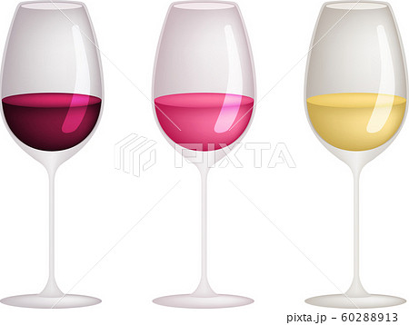 ワイングラス ベクター イラスト 赤ワイン ロゼ 白ワイン ドリンク お酒 アルコールのイラスト素材