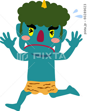 青鬼 逃げるのイラスト素材 6023