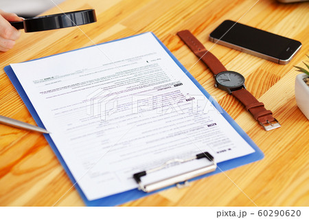 Financial Manager Sitting in Desk and Work With Financial Documents Company 60290620
