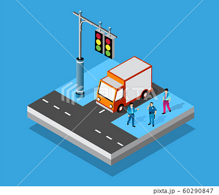 Isometric Crossroads intersection of streets of highways 60290847