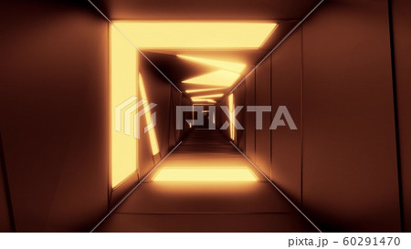 highly abstract design tunnel corridor with glowing light patterns 3d illustration wallpaper background 60291470
