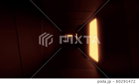 highly abstract design tunnel corridor with glowing light patterns 3d illustration wallpaper background 60291472
