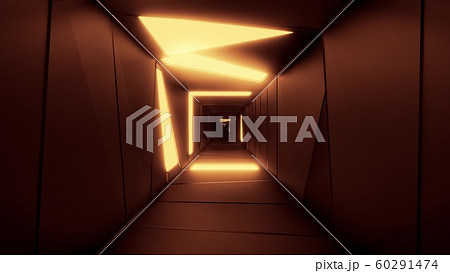 highly abstract design tunnel corridor with glowing light patterns 3d illustration wallpaper background 60291474
