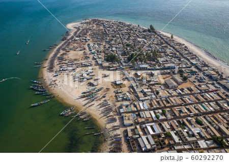 Aerial view of fishing village of Djiffer. Saloum Aerial view of fishing village of Djiffer. Saloum 60292270