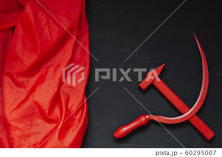 red sickle and hammer symbol of communism in the Soviet Union history of Russia 60295007