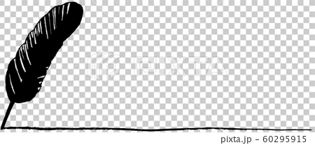 羽ペン 黒 コピースペース 手描き アナログイラスト 線画 のイラスト素材