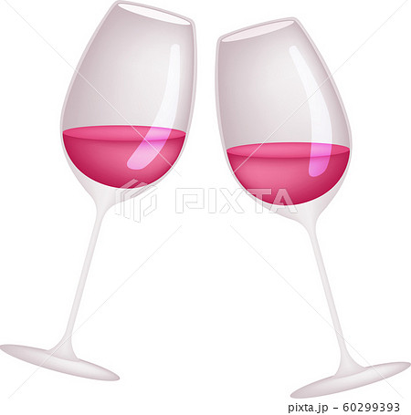 乾杯 ワイングラス ベクター イラスト ロゼ ドリンク お酒 アルコールのイラスト素材