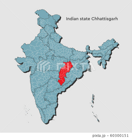 India country map and Chhattisgarh state template 60300151