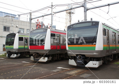 東京総合車両センターで展示されるE233系 東京総合車両センターで展示されるE233系 60300161
