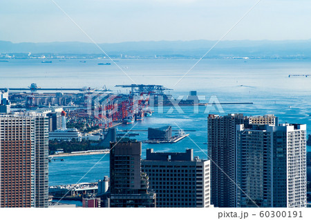 東京再開発 タワーマンションと東京湾 2019.11　c 青海コンテナふ頭 60300191