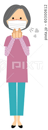 シニア女性 風邪 インフルエンザ シニア女性 風邪 インフルエンザ 60300612