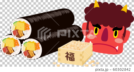 恵方巻 豆まき 枡 赤鬼 左向き 恵方巻 豆まき 枡 赤鬼 左向き 60302842